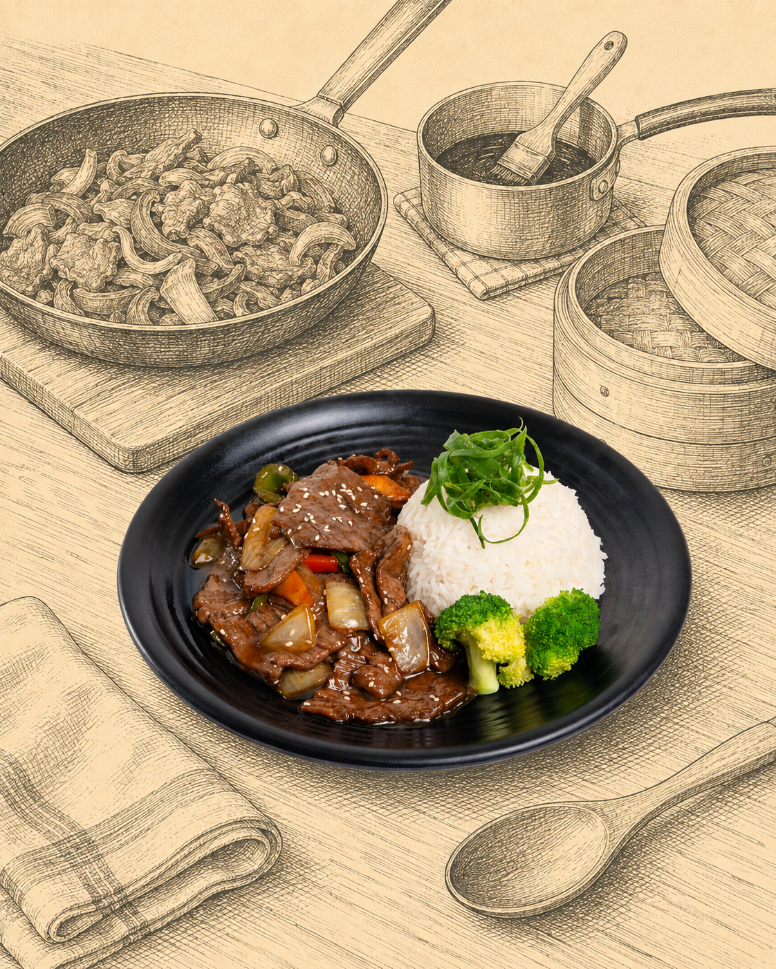 Teriyaki Beef with Rice 照烧牛肉饭