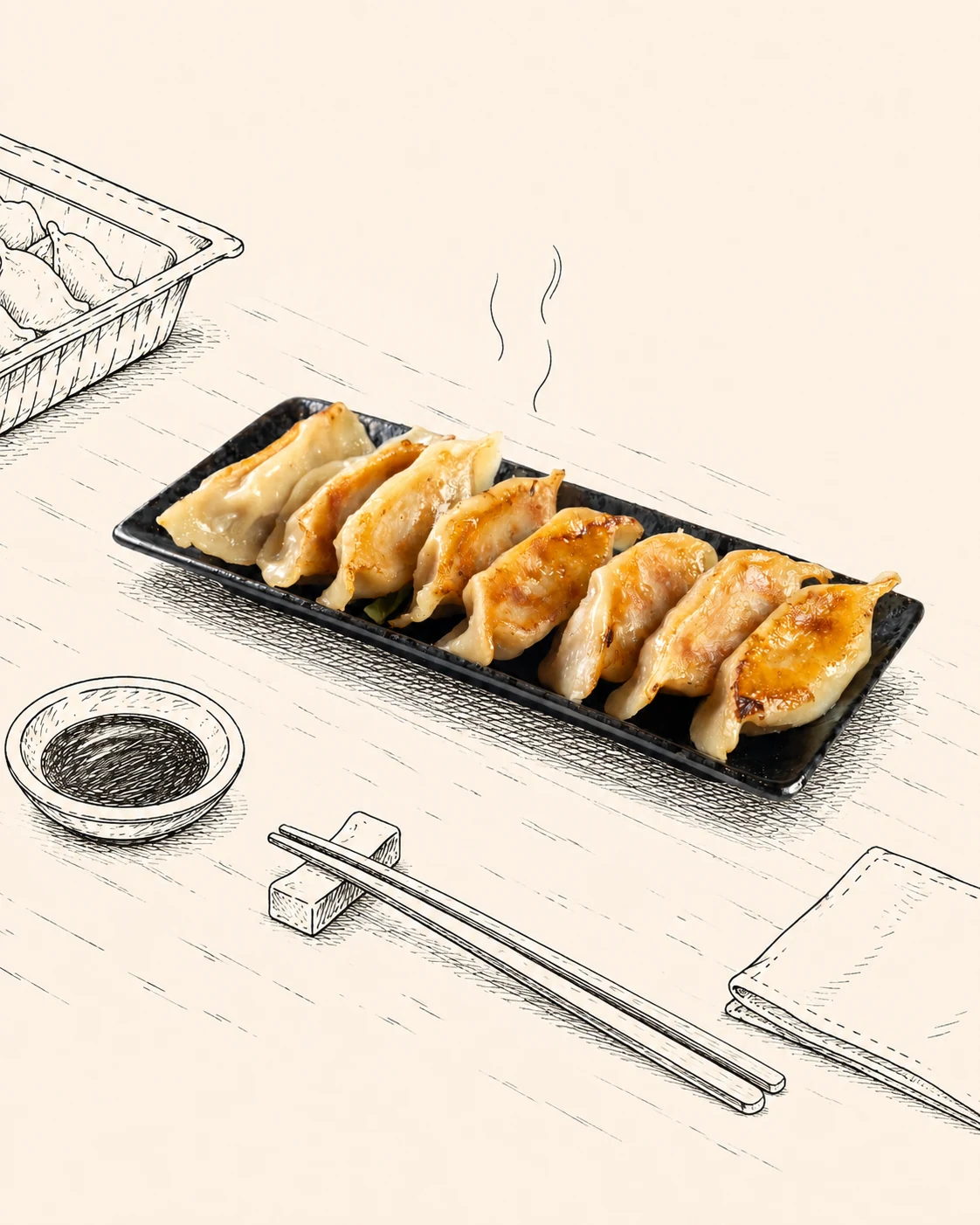 Pork Pan-fried Dumplings 猪肉煎饺
